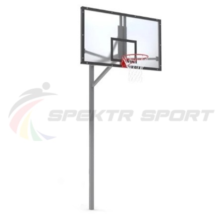 Купить Стойка баскетбольная уличная упрощенная со щитом из оргстекла, кольцом и сеткой SP D 412 в Вельске 